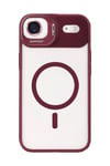 Mey İthalat®   iPhone 17 Air Remim Lensli Magsafe Standlı Kapak - Bordo
