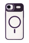 Mey İthalat®   iPhone 17 Air Remim Lensli Magsafe Standlı Kapak - Derin Mor