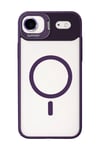 Mey İthalat®   iPhone 17 Air Remim Lensli Magsafe Standlı Kapak - Derin Mor