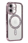 Mey İthalat®   iPhone 17 Joke Simli Magneticsafe Kılıf - Pembe