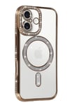 Mey İthalat®   iPhone 17 Joke Simli Magneticsafe Kılıf - Gold