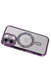 Mey İthalat®   iPhone 17 Joke Simli Magneticsafe Kılıf - Derin Mor
