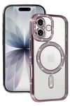 Mey İthalat®   iPhone 17 Joke Simli Magneticsafe Kılıf - Pembe