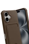 Mey İthalat®   iPhone 17 Kelvin Kartvizitli Silikon - Kahverengi