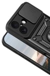 Mey İthalat®   iPhone 17 Pars Lens Yüzüklü Silikon - Siyah