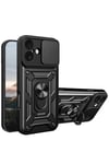 Mey İthalat®   iPhone 17 Pars Lens Yüzüklü Silikon - Siyah