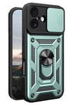 Mey İthalat®   iPhone 17 Pars Lens Yüzüklü Silikon - Yeşil