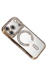 Mey İthalat®   iPhone 17 Pro Joke Simli Magneticsafe Kılıf - Gold