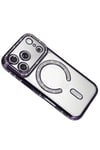 Mey İthalat®   iPhone 17 Pro Joke Simli Magneticsafe Kılıf - Derin Mor