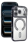 Mey İthalat®   iPhone 17 Pro Joke Simli Magneticsafe Kılıf - Siyah