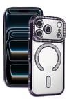 Mey İthalat®   iPhone 17 Pro Joke Simli Magneticsafe Kılıf - Derin Mor