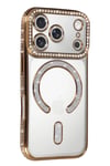 Mey İthalat®   iPhone 17 Pro Joke Simli Magneticsafe Kılıf - Gold