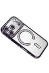 Mey İthalat®   iPhone 17 Pro Joke Simli Magneticsafe Kılıf - Derin Mor