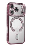 Mey İthalat®   iPhone 17 Pro Joke Simli Magneticsafe Kılıf - Pembe