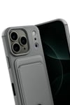 Mey İthalat®   iPhone 17 Pro Kelvin Kartvizitli Silikon - Gri