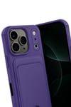 Mey İthalat®   iPhone 17 Pro Kelvin Kartvizitli Silikon - Derin Mor