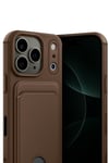 Mey İthalat®   iPhone 17 Pro Kelvin Kartvizitli Silikon - Kahverengi
