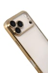Mey İthalat®   iPhone 17 Pro Max  Lensli Silikon - Gold