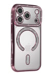 Mey İthalat®   iPhone 17 Pro Max Joke Simli Magneticsafe Kılıf - Pembe