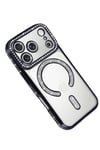 Mey İthalat®   iPhone 17 Pro Max Joke Simli Magneticsafe Kılıf - Siyah