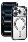 Mey İthalat®   iPhone 17 Pro Max Joke Simli Magneticsafe Kılıf - Siyah