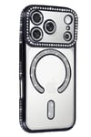 Mey İthalat®   iPhone 17 Pro Max Joke Simli Magneticsafe Kılıf - Siyah
