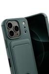 Mey İthalat®   iPhone 17 Pro Max Kelvin Kartvizitli Silikon - Koyu Yeşil