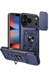 Mey İthalat®   iPhone 17 Pro Max Pars Lens Yüzüklü Silikon - Lacivert
