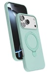 Mey İthalat®   iPhone 17 Pro Max Regal Magsafe Standlı Kapak - Su Yeşili