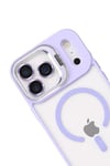 Mey İthalat®   iPhone 17 Pro Max Remim Lensli Magsafe Standlı Kapak - Lila