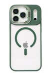 Mey İthalat®   iPhone 17 Pro Max Remim Lensli Magsafe Standlı Kapak - Koyu Yeşil