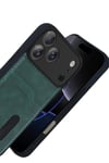 Mey İthalat®   iPhone 17 Pro Max Sara Kartvizitli Deri Kılıf - Yeşil
