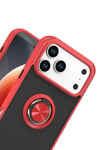 Mey İthalat®   iPhone 17 Pro Montreal Yüzüklü Silikon Kapak - Kırmızı
