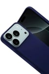 Mey İthalat®   iPhone 17 Pro Nano içi Kadife Silikon - Lacivert