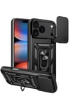 Mey İthalat®   iPhone 17 Pro Pars Lens Yüzüklü Silikon - Siyah