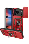 Mey İthalat®   iPhone 17 Pro Pars Lens Yüzüklü Silikon - Kırmızı