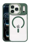 Mey İthalat®   iPhone 17 Pro Remim Lensli Magsafe Standlı Kapak - Koyu Yeşil