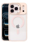 Mey İthalat®   iPhone 17 Pro Remim Lensli Magsafe Standlı Kapak - Pembe