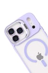 Mey İthalat®   iPhone 17 Pro Remim Lensli Magsafe Standlı Kapak - Lila