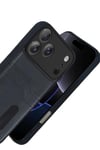 Mey İthalat®   iPhone 17 Pro Sara Kartvizitli Deri Kılıf - Siyah