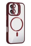 Mey İthalat®   iPhone 17 Remim Lensli Magsafe Standlı Kapak - Bordo