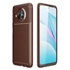 Mey İthalat®   Mi 10T Lite Kılıf Auto Focus Karbon Kapak - Kahverengi