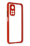 Mey İthalat®   Mi 10T Pro Kılıf Miami Şeffaf Silikon - Kırmızı