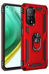 Mey İthalat®   Mi 10T Pro Kılıf Sofya Yüzüklü Silikon Kapak - Kırmızı