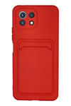 Mey İthalat®   Mi 11 Kılıf Kelvin Kartvizitli Silikon - Kırmızı