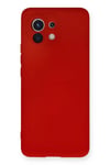 Mey İthalat®   Mi 11 Kılıf Nano içi Kadife Silikon - Kırmızı