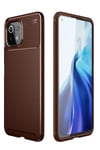 Mey İthalat®   Mİ 11 Lite Kılıf Auto Focus Karbon Kapak - Kahverengi