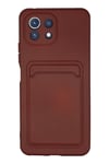Mey İthalat®   Mİ 11 Lite Kılıf Kelvin Kartvizitli Silikon - Bordo