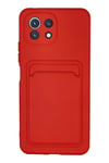 Mey İthalat®   Mİ 11 Lite Kılıf Kelvin Kartvizitli Silikon - Kırmızı