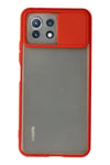 Mey İthalat®   Mİ 11 Lite Kılıf Palm Buzlu Kamera Sürgülü Silikon - Kırmızı
